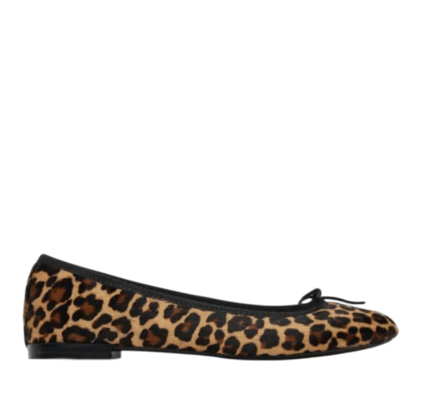 Repetto Cendrillon Leopard Print Ballet Flats With Bow 