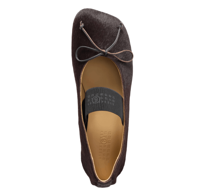 Numeric elastic ballerinas in ponyhair