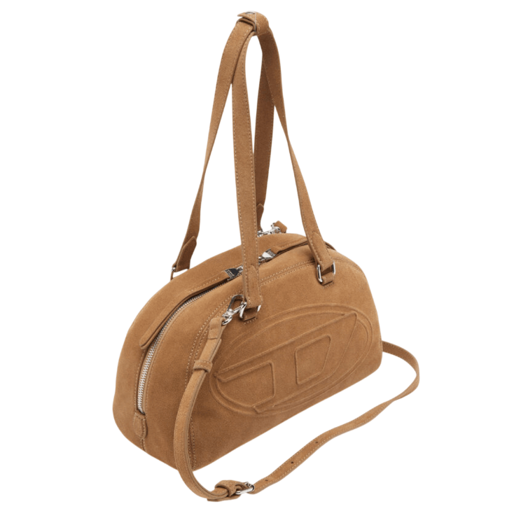 1DR Dome-Suede shoulder bag with Oval D logo