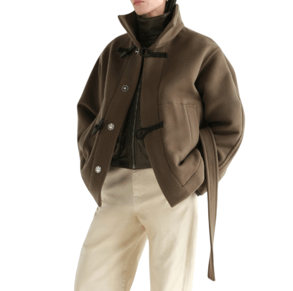 SHORT DUFFLE COAT IN DOUBLE WOOL 