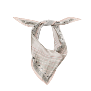 Checkered silk bandana - Pink/taupe