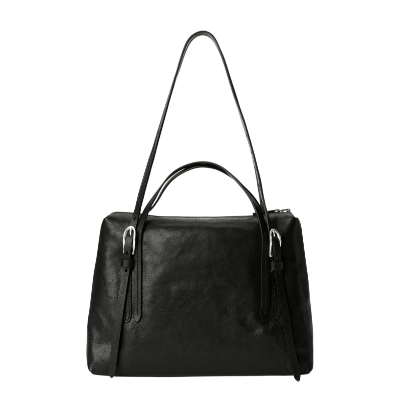 LEVER SHOULDER BAG Tire Black Forever Cowhide 
