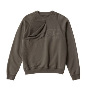 (W) MM6 Maison Margiela Double Layer Sweatshirt Brown