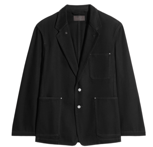 Lemaire Denim Single Breasted Tailored Jacket Black