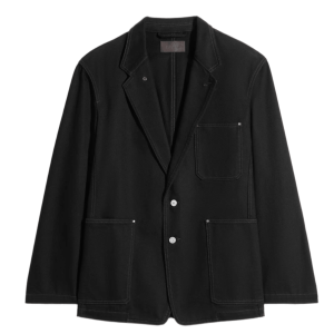 Lemaire Denim Single Breasted Tailored Jacket Black