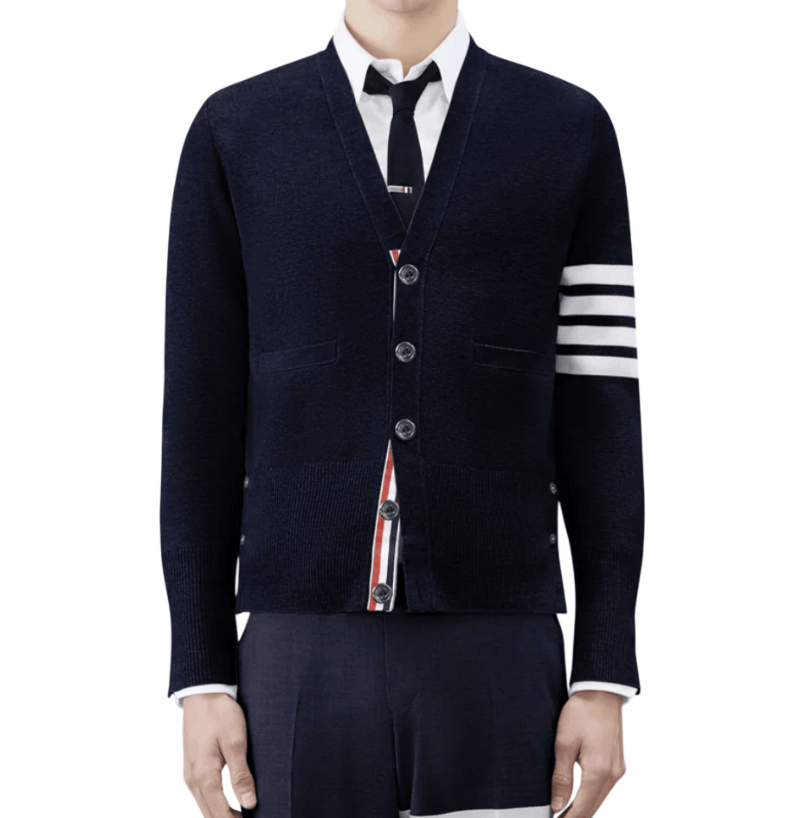 Merino Wool 4-Bar Milano Stitch Cardigan
