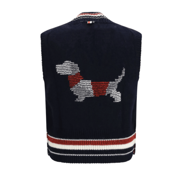 THOM BROWNE Hector jersey V-neck Vest BLUE 