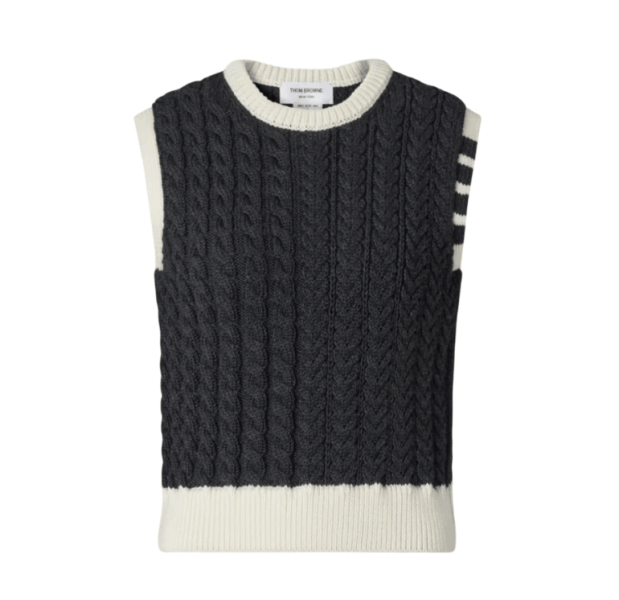 Merino Wool Aran Cable Shell Top 
