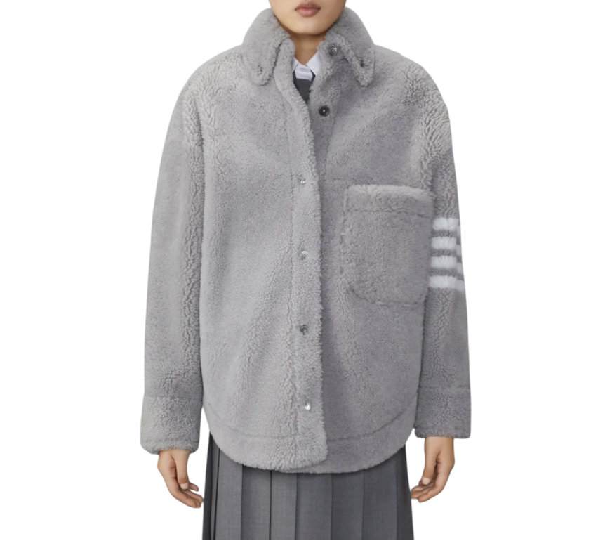 SHEARLING 4-BAR SUPERSIZED SHIRT JACKET