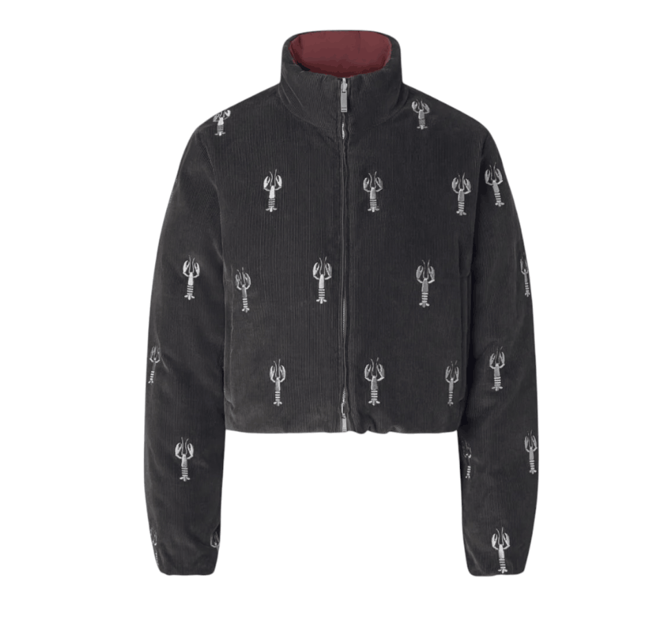 CORDUROY LOBSTER STITCH REVERSIBLE CROPPED DOWN JACKET