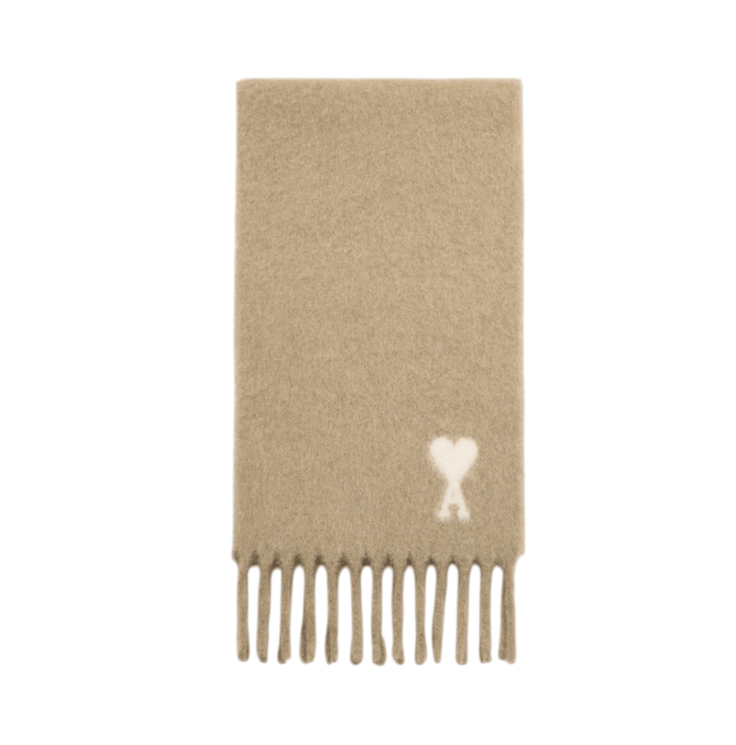 Beige alpaca scarf with Ami de Coeur
