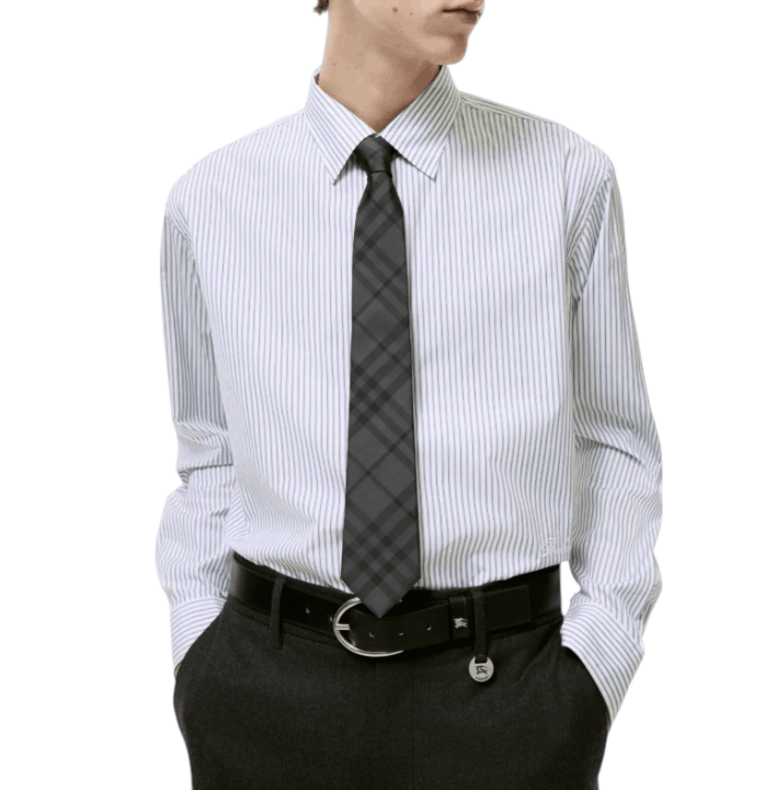Burberry Check Silk Tie - Grey 