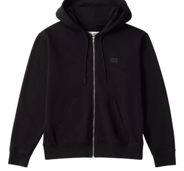 Rubber patch hooded sweatshirt