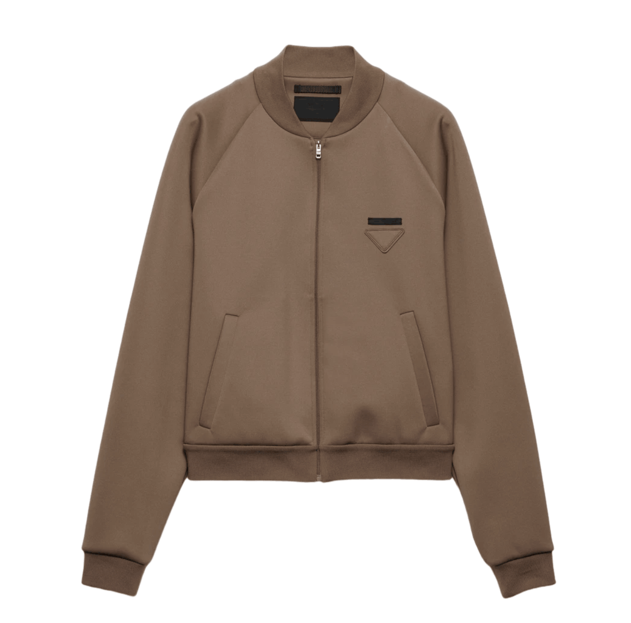 Prada Technical Fleece Blouson Jacket Bark Brown