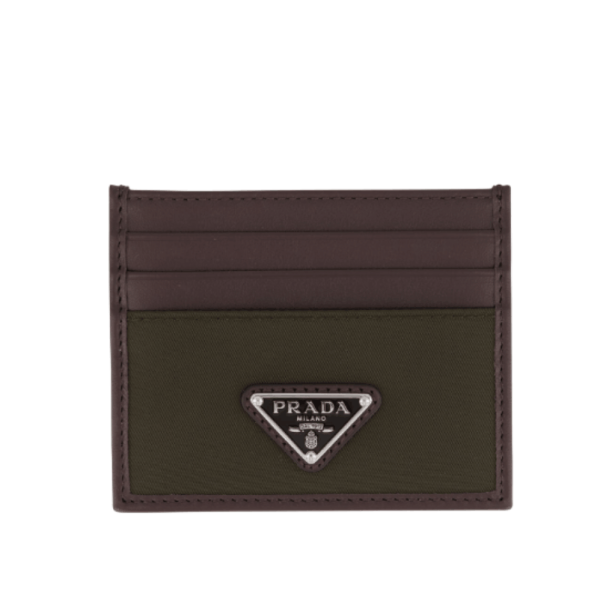 Prada Speedrock Re-Nylon Card Holder Camouflage Green