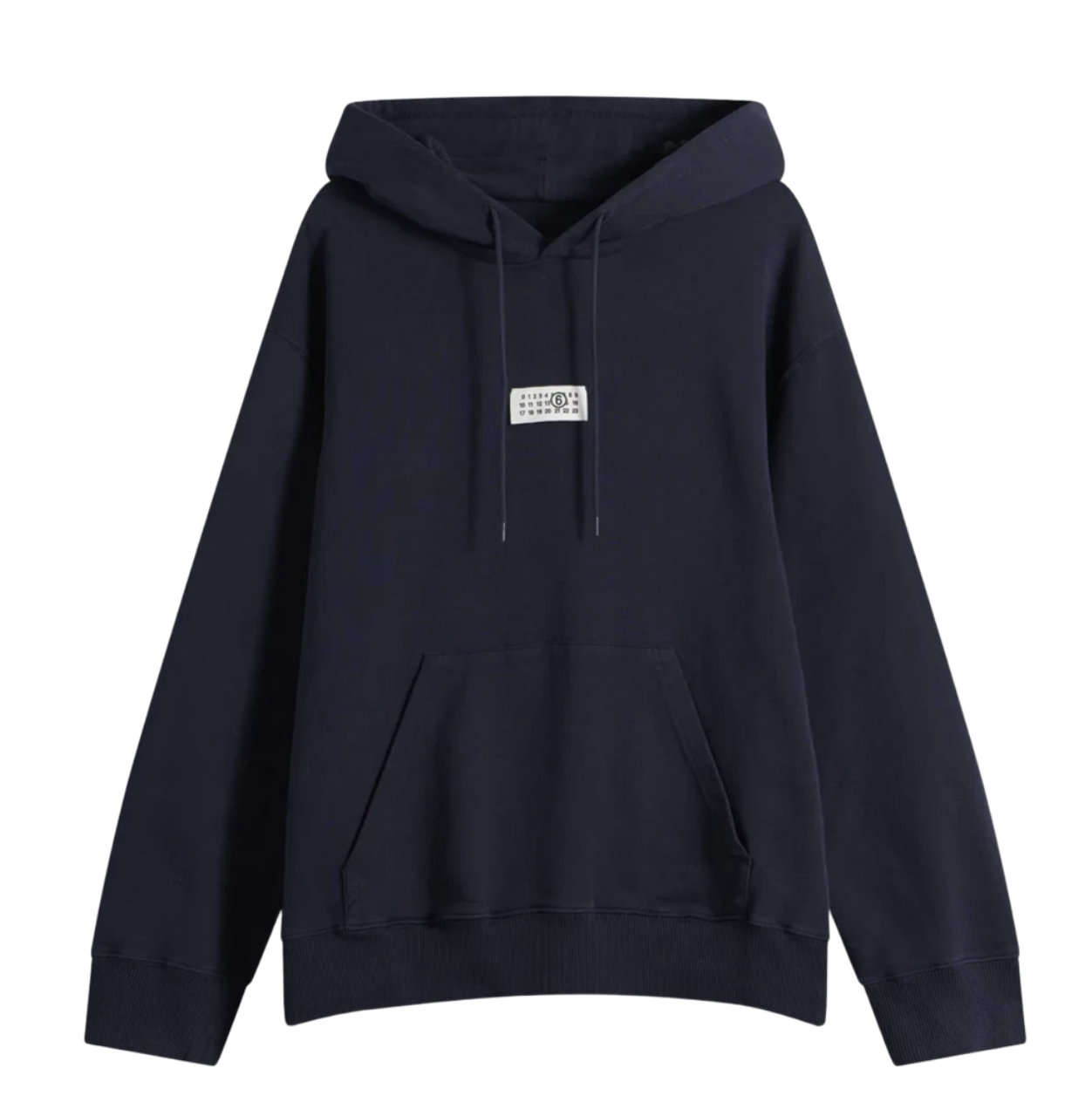 MM6 Maison Margiela Unbrushed Cotton Hoodie Blue Navy