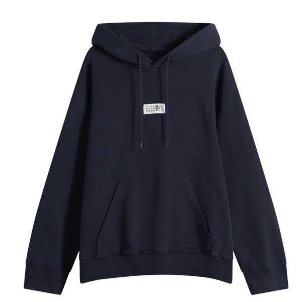 MM6 Maison Margiela Unbrushed Cotton Hoodie Blue Navy