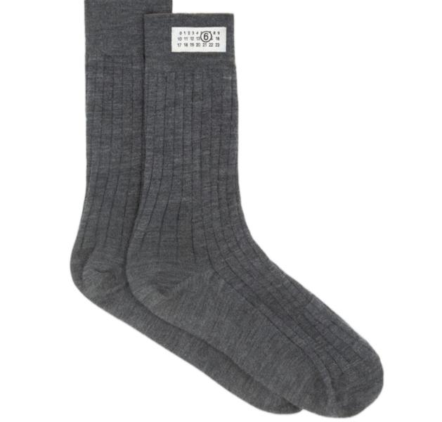 MM6 Maison Margiela Wool Blend Socks Grey Melange