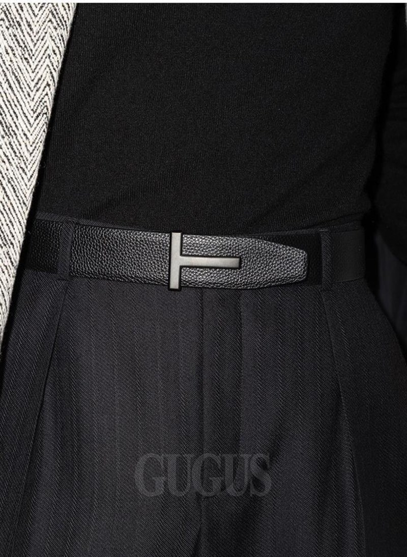  T ICON REVERSIBLE LEATHER BELT BLACK