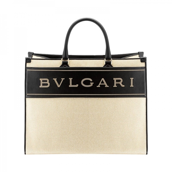 Black Fabric Handbag In Neutrals
