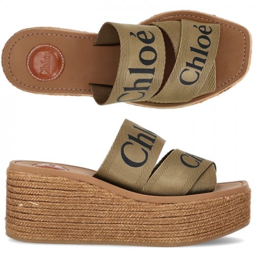 WOODY WEDGE MULE Sandals - Brown