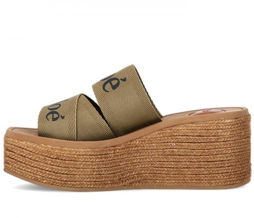 WOODY WEDGE MULE Sandals - Brown