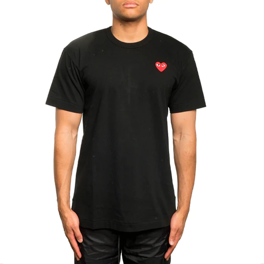 Men's CDG Play Chest Red Love Short Sleeve T-shirt 