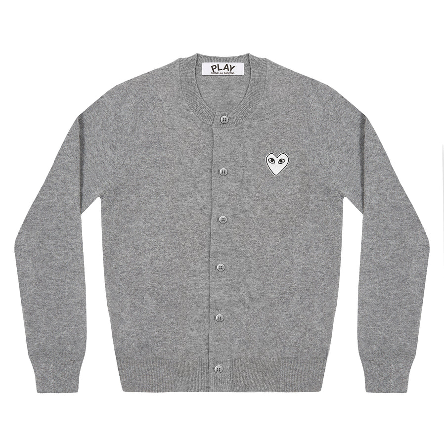  Play Comme des Garcons White Heart Ladies' Cardigan