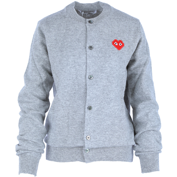 Women's Red Waffen Cardigan Gray