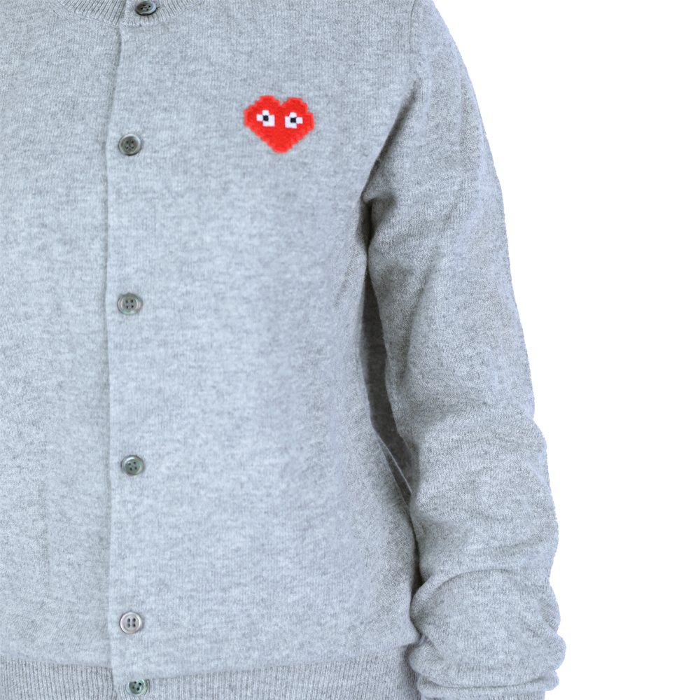 Women's Red Waffen Cardigan Gray