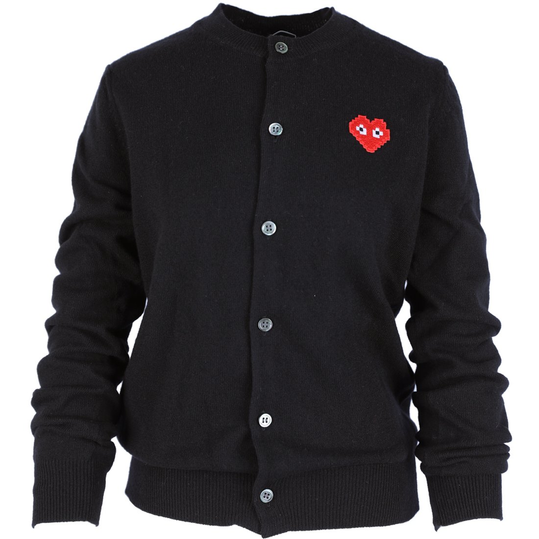 PIXEL RED HEART WAFFEN WOOL CARDIGAN