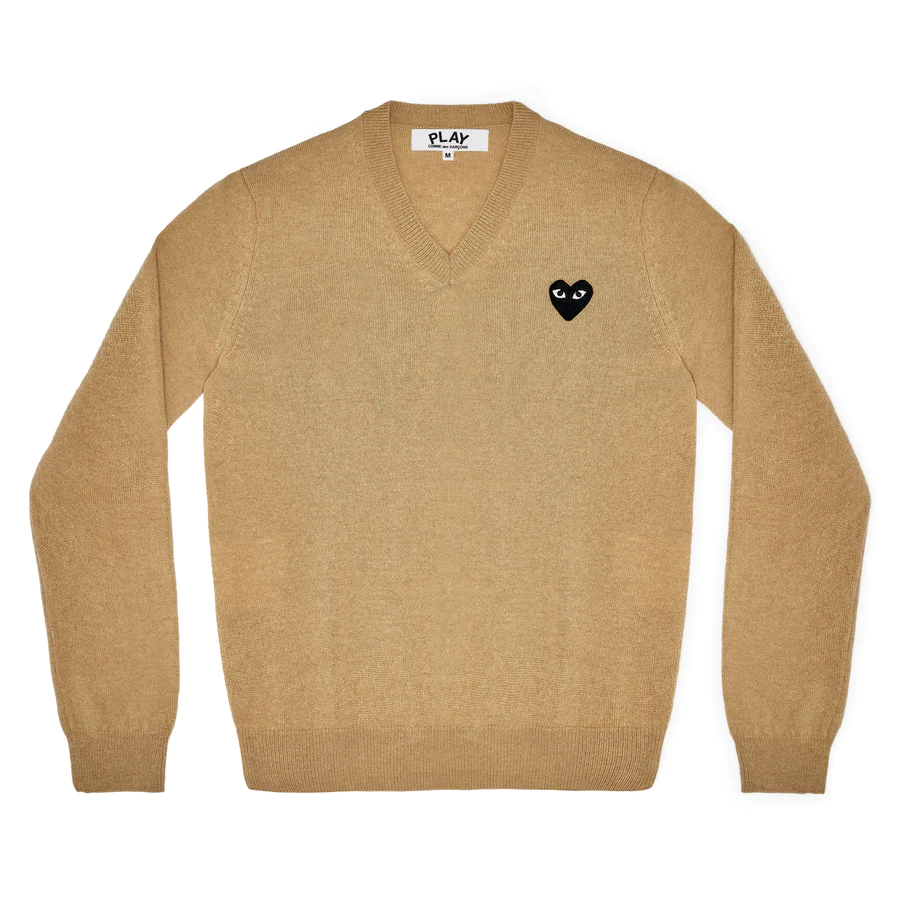 Black Play Comme des Garçons V Neck Sweater