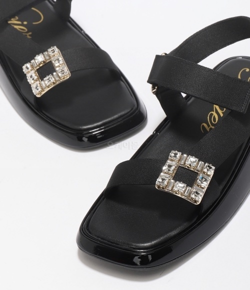 Women's sandals fabric vivier slide trekky