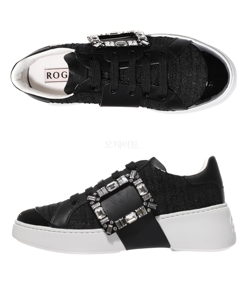 Viv Skate Strass Buckle Fabric Sneakers 