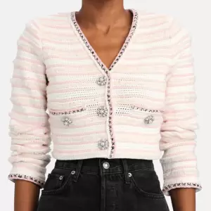 Self-Portrait Multi-Stripe Knit Cardigan