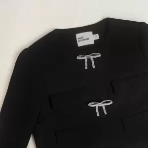 Black Crepe Crop Jacket