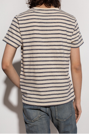 Saint Laurent Striped Monogram T-Shirt 'White/Blue'