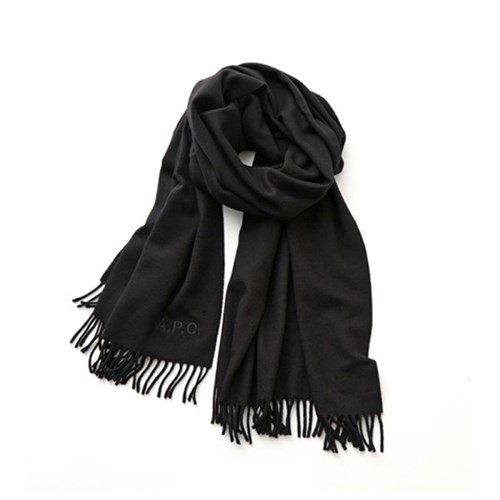 Alix Embroidered Scarf - Black