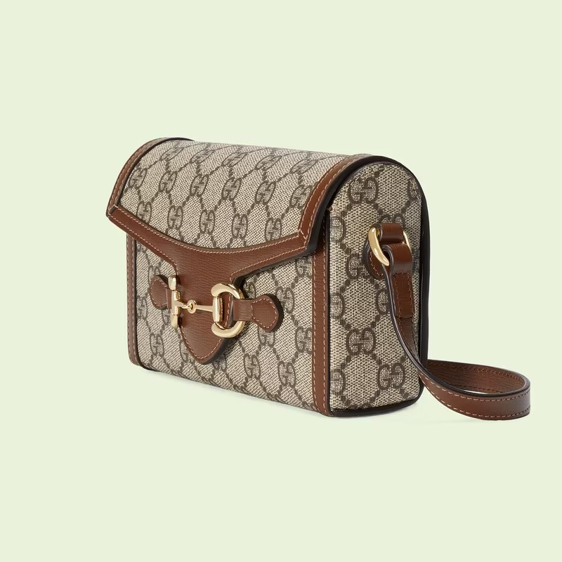 Gucci Horsebit 1955 Mini Bag Beige Ebony Brown