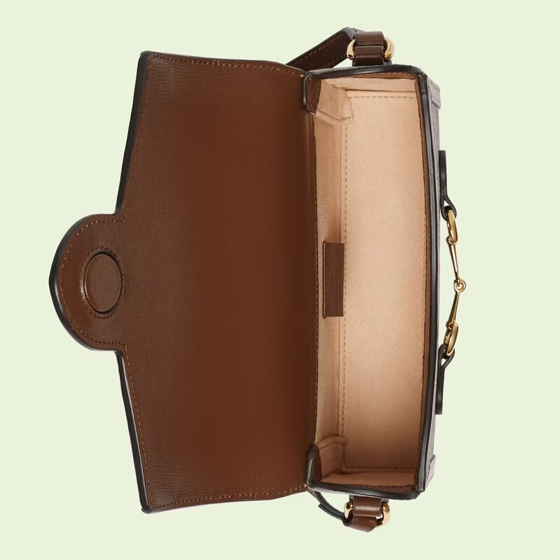 Gucci Horsebit 1955 Mini Bag Beige Ebony Brown