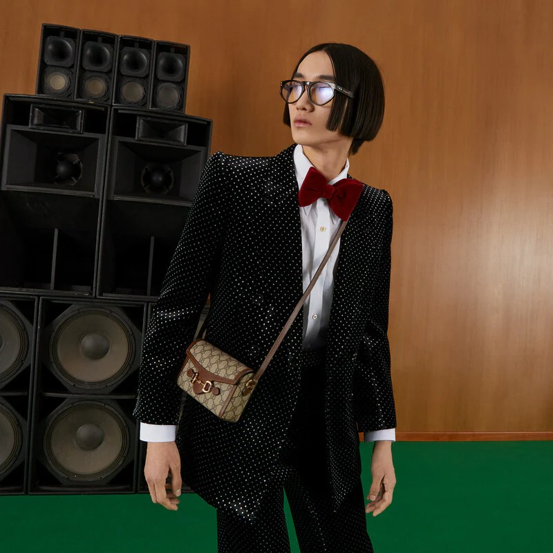 Gucci Horsebit 1955 Mini Bag Beige Ebony Brown