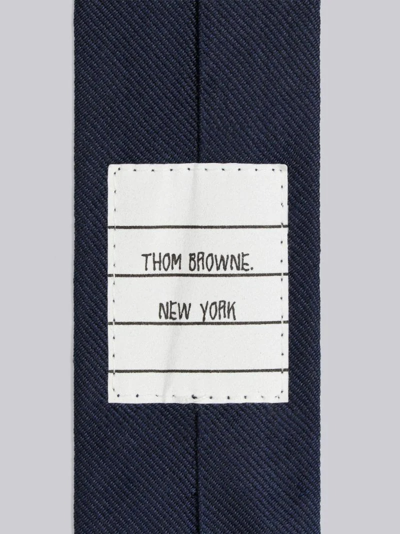 NAVY SILK JACQUARD STRIPE KITE ICON TIE