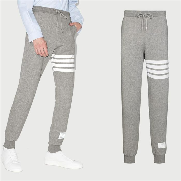 4-bar-detailed cotton joggers