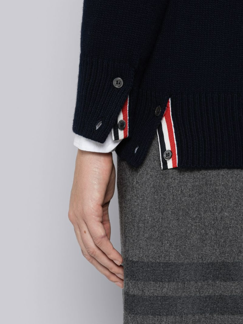 MERINO WOOL LOBSTER INTARSIA 4-BAR PULLOVER