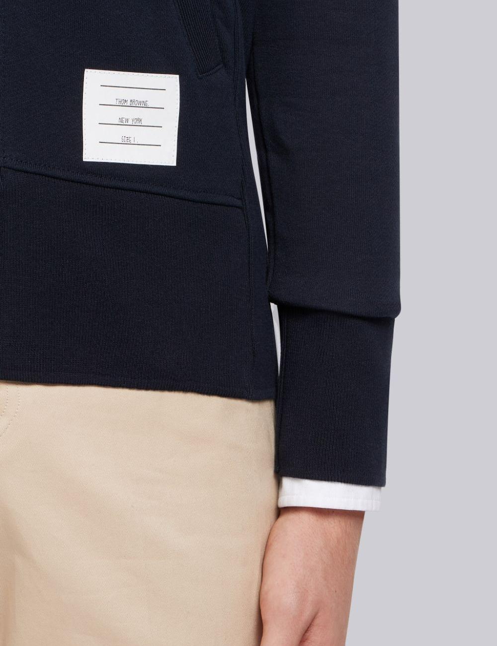 Thom Browne Engineered 4-Bar Zip Hoodie Navy