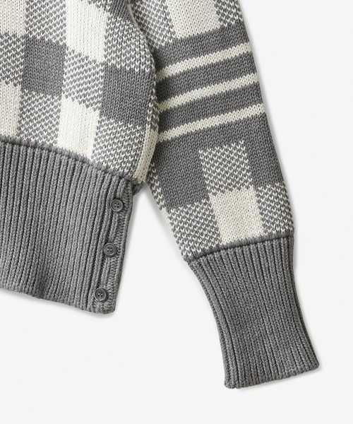 4 Bar Gingham Check Jacquard Knit