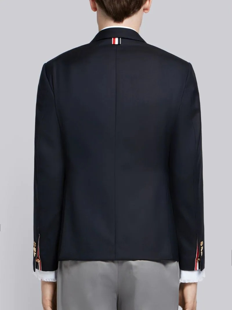 NAVY SUPER 120'S WOOL TWILL SINGLE BREASTED CLASSIC JACKET