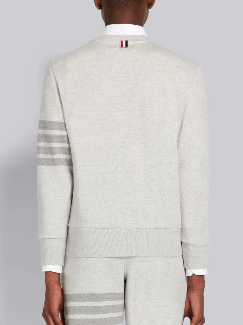 PASTEL GREY LOOPBACK TERRY TONAL 4-BAR RELAXED FIT CREW NECK SWEATSHIRT GREY