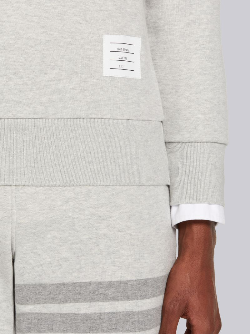 PASTEL GREY LOOPBACK TERRY TONAL 4-BAR RELAXED FIT CREW NECK SWEATSHIRT GREY