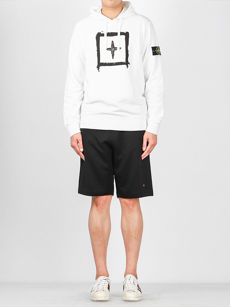 STENCIL Cotton Waffen Patch + Graphic Printing Hoodie)